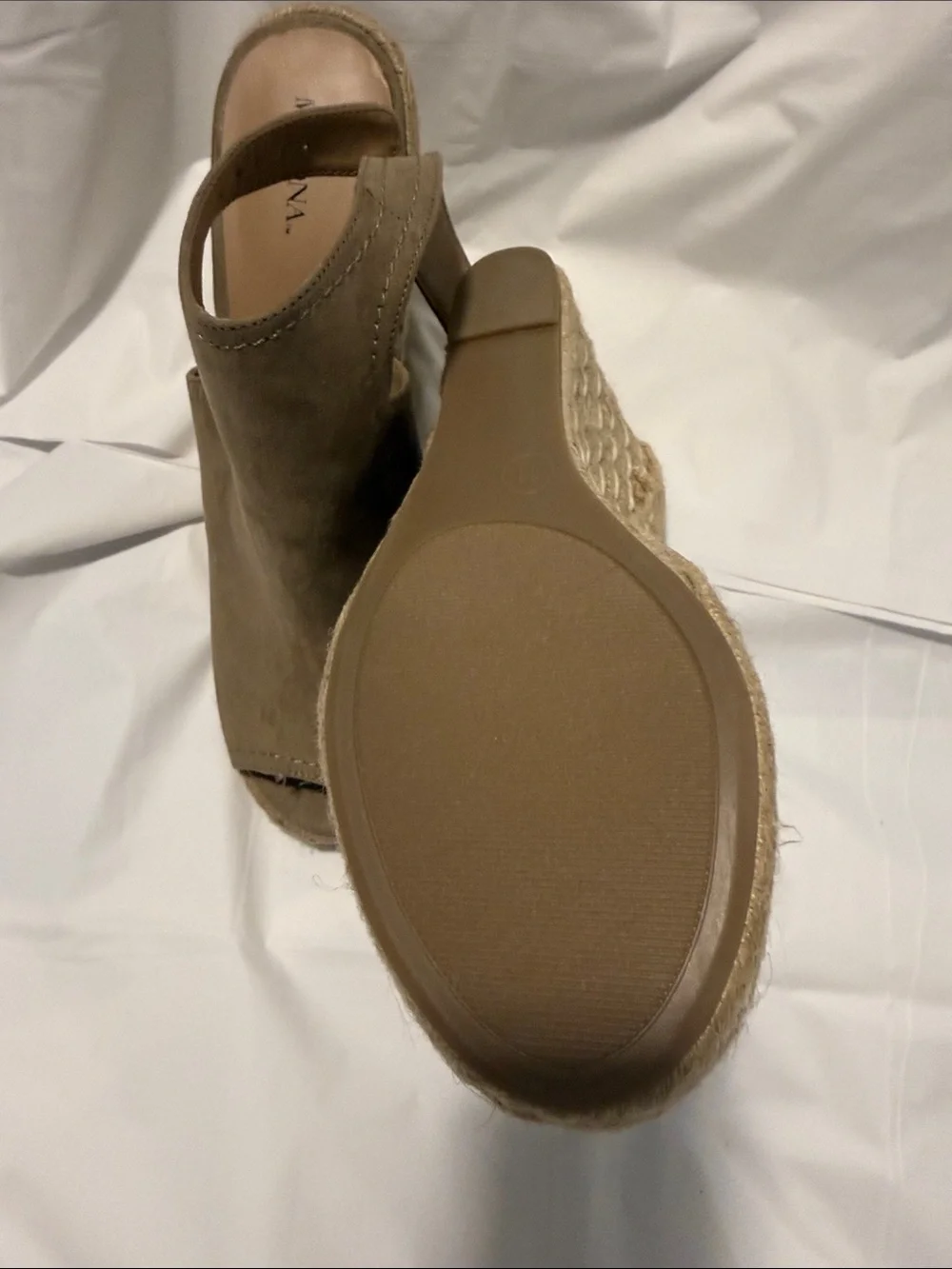 Merona Taupe Faux Suede Espadrille Wedge Sandals